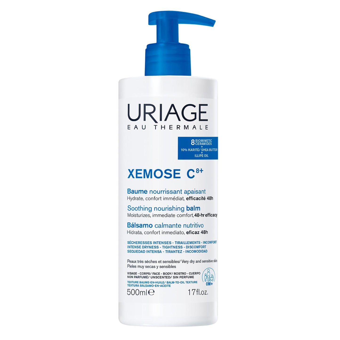 Uriage Xemose Anti Itch Soothing Oil Balm, Intense Moiturizing and Healing Action, Nourish and Relief Dry Skin, Face & Body, Shea Butter, Fragrance-Free Cream, Non Sticky