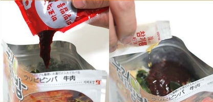 Woori's Ready to Eat Bibimbap Korean Mixed Rice Bowl100g (3.53oz) 335 Kcal - (KIMCHI, 2 PACK)