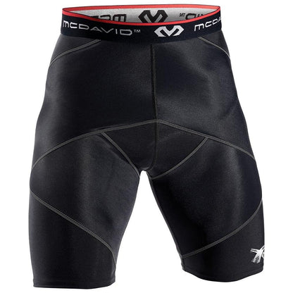 McDavid Compression Shorts, Thick Supportive Gym Shorts for Muscle Recovery. Cross Compression Short for Fitness. Black Short