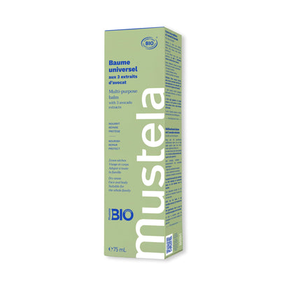 Mustela Multi-purpose Balm with 3 Avocado Extracts - Natural Cream Moisturizer for Face, Lip, Hand, Body & Dry Areas - For Baby, Kid & Adult - EWG Verified, Fragrance-Free & Vegan - 2.53 fl. oz.
