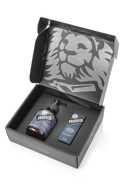 Proraso Azur Lime Beard Care Duo Kit - Beard Wash and Oil with Fresh, Citrus Scent for Long or Full Beards - Premium Italian Gift Set for Men