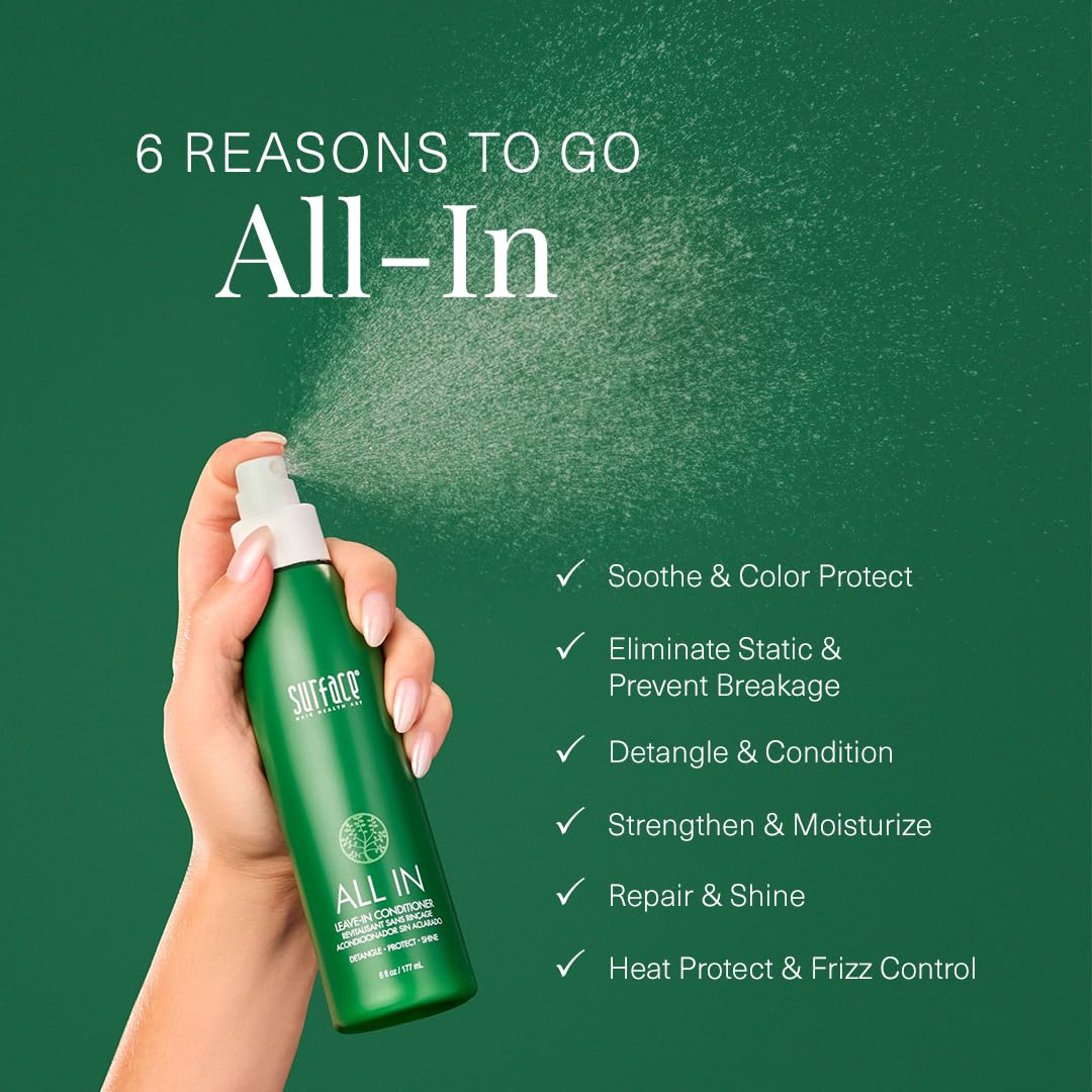 SURFACE Hair ALL IN Leave In Conditioner - Detangles, Controls Frizz & Strengthens for All Hair Types- 6 fl oz