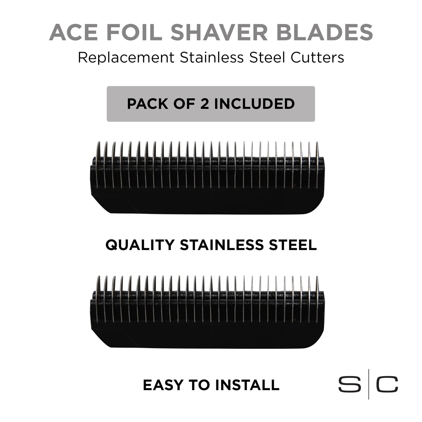 StyleCraft Replacement Ace Shaver Stainless Steel Cutter Blades Compatible with Cordless Ace Foil Shaver