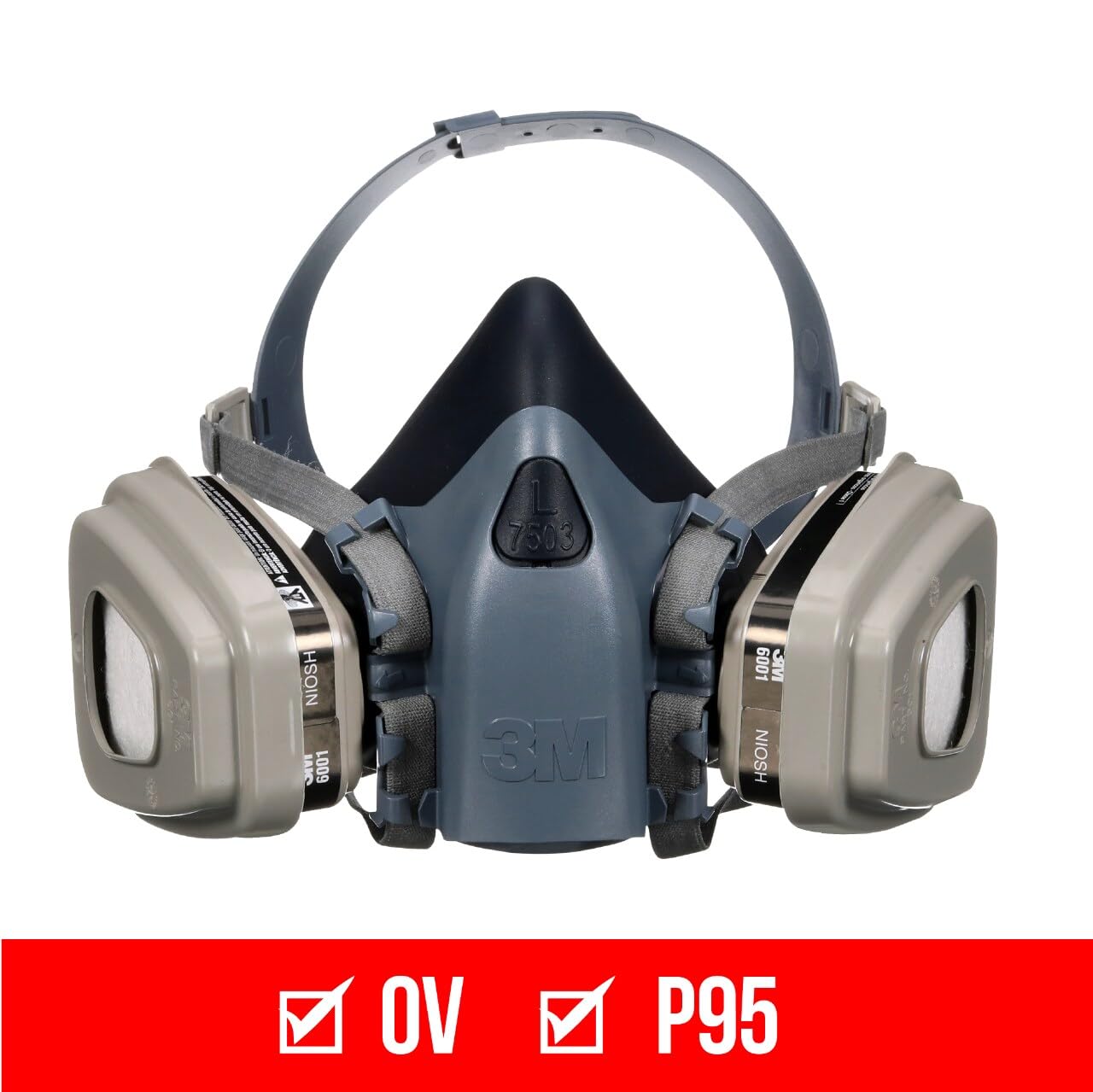 3M Professional Half Mask Organic Vapor, P95 Respirator with Cool Flow Valve, Reusable Respirator, Large