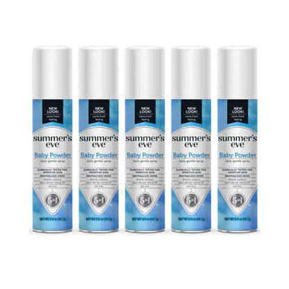 Summer's Eve Feminine Deodorant Spray-Baby Powder, 2 oz. (Pack of 5)