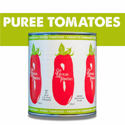SMT San Merican Tomato, Canned Puree Tomatoes, 28 oz Pack of Three