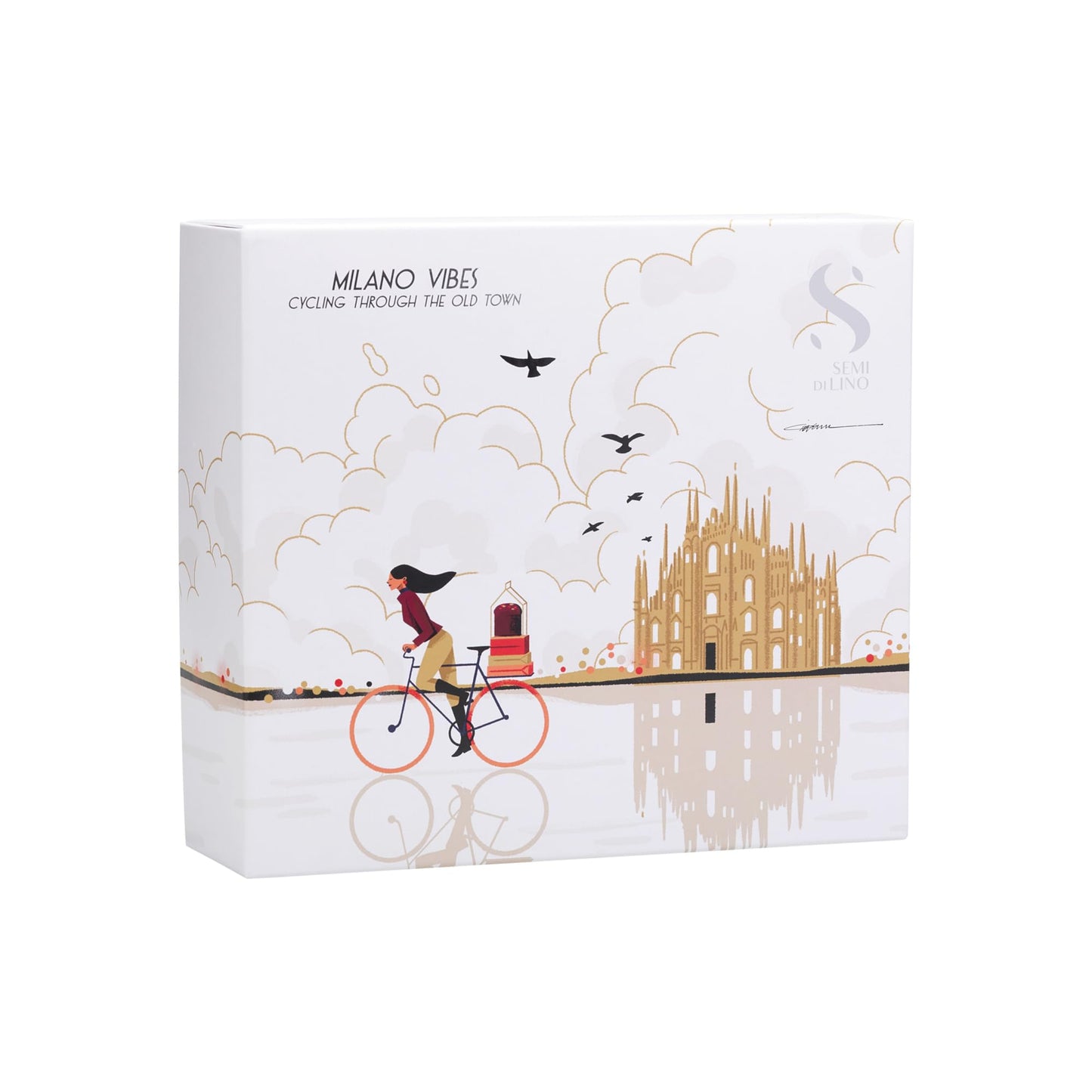 Alfaparf Milano Semi di Lino Diamond Gift Set for All Hair Types - Sulfate Free Illuminating Shampoo, Conditioner and Cristalli Liquidi Hair Oil Serum - Adds Shine and Softness