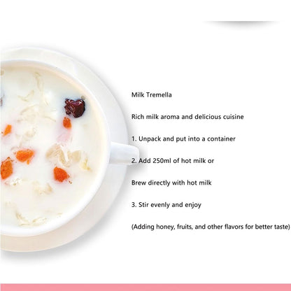 Snow pear medlar Snow fungus soup 5.29 oz/150g (15g * 10 bags/bag) white fungus Starch Soup Powder Freeze dried Tremella soup, instant breakfast Congee, Chinese Dessert breakfast drink