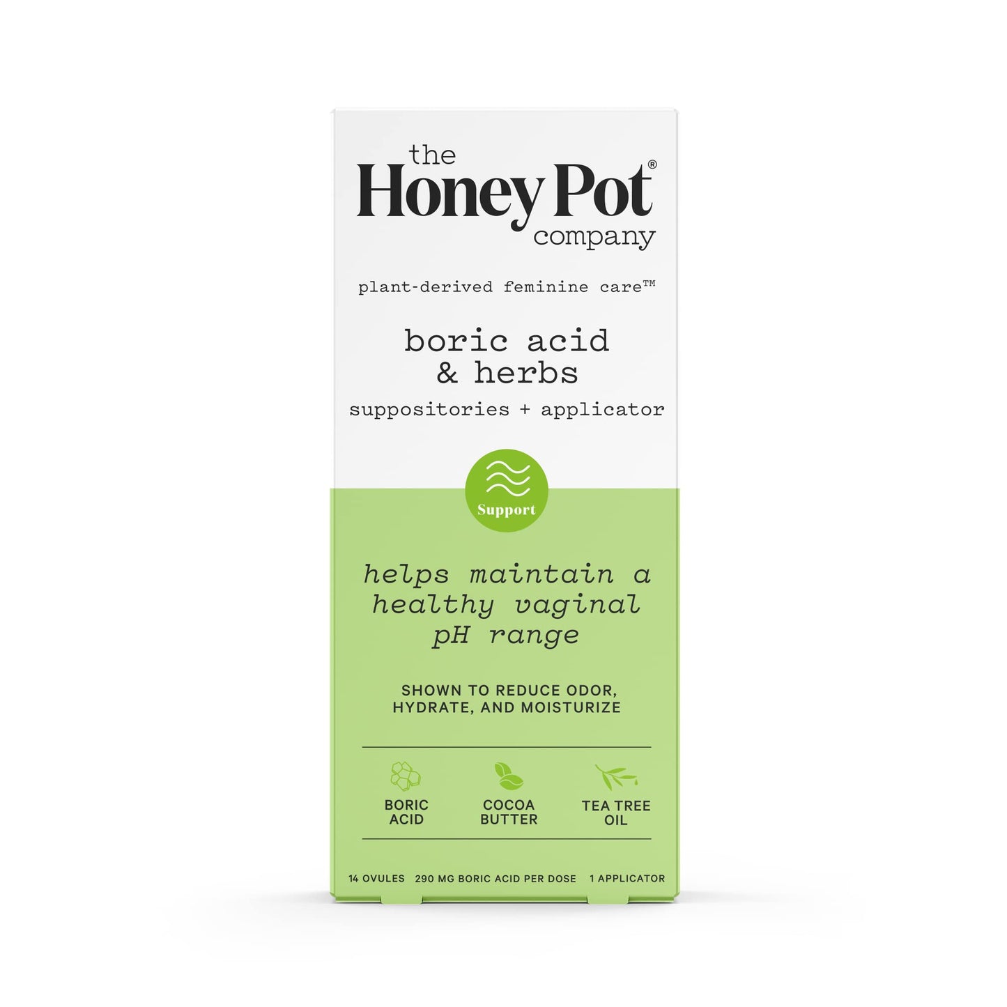 The Honey Pot Company 7 Day Boric Acid & Herbs Suppositories - Maintains and Balances Healthy Vaginal pH, Manages Odor, Hydrates, & Moisturizes - Gynecologist Tested