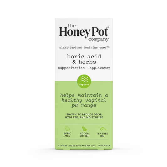 The Honey Pot Company 7 Day Boric Acid & Herbs Suppositories - Maintains and Balances Healthy Vaginal pH, Manages Odor, Hydrates, & Moisturizes - Gynecologist Tested