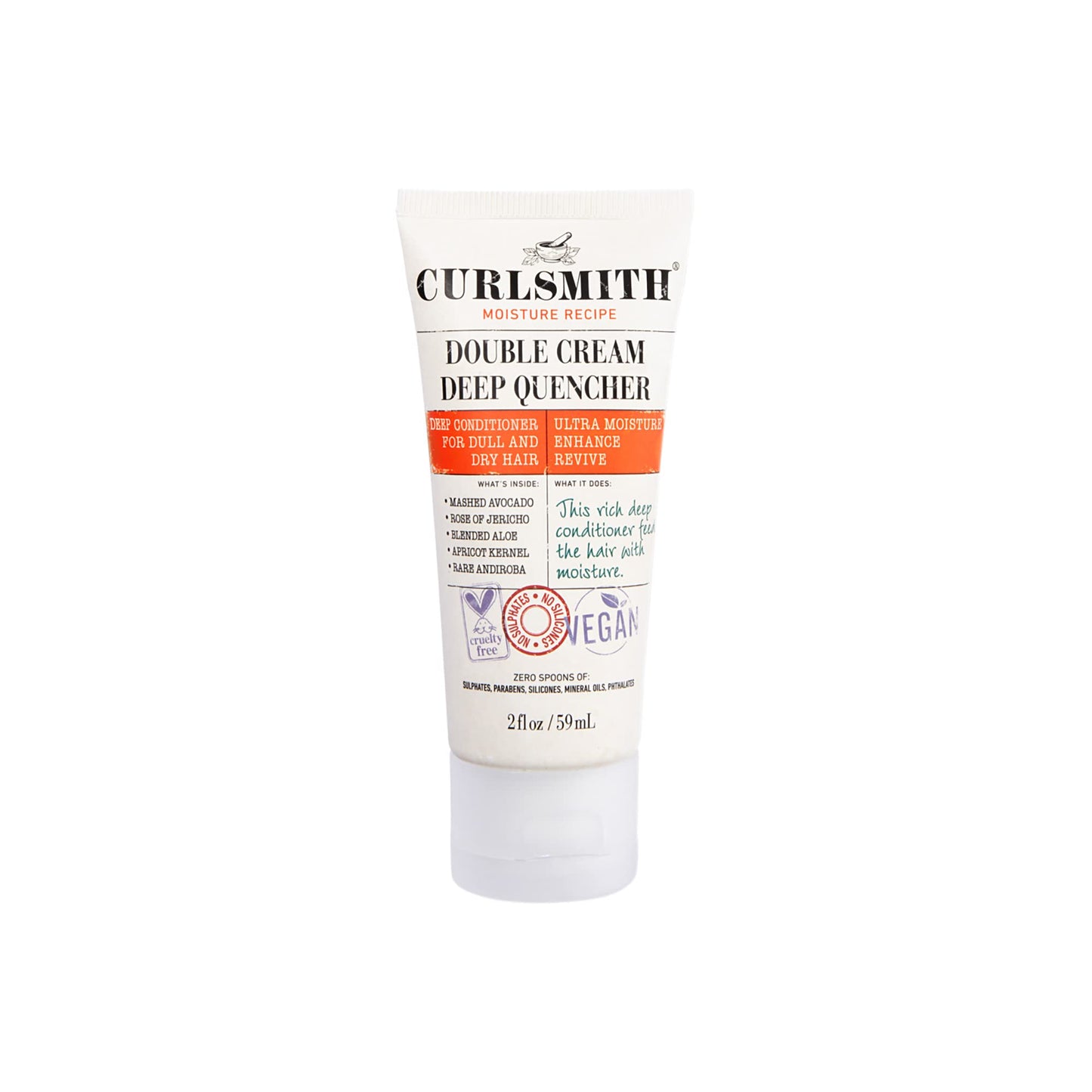 CURLSMITH Double Cream Deep Quencher - Deep Conditioning Mask for Curls, Hydrating and Detangling, For All Curl Types, Vegan & Cruelty Free