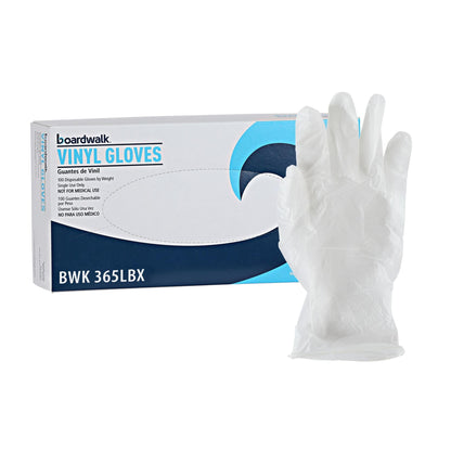 Boardwalk General Purpose Vinyl Gloves, Powder/Latex-Free, 2.6 mil, Large, Clear, 100/Box, 10 Boxes/Carton