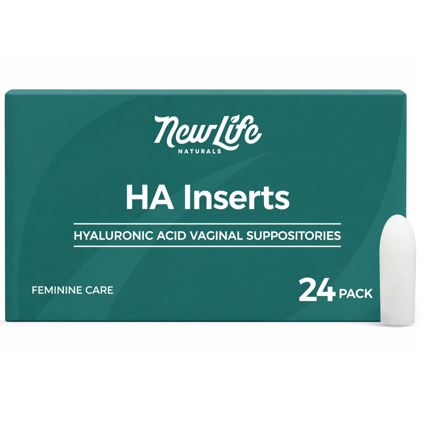 NewLife Naturals HA Inserts Hyaluronic Acid Suppositories 5 mg | All Natural Moisture Hydration Dryness Support, 24 Vaginal Inserts, 60 Day Supply, Made in USA