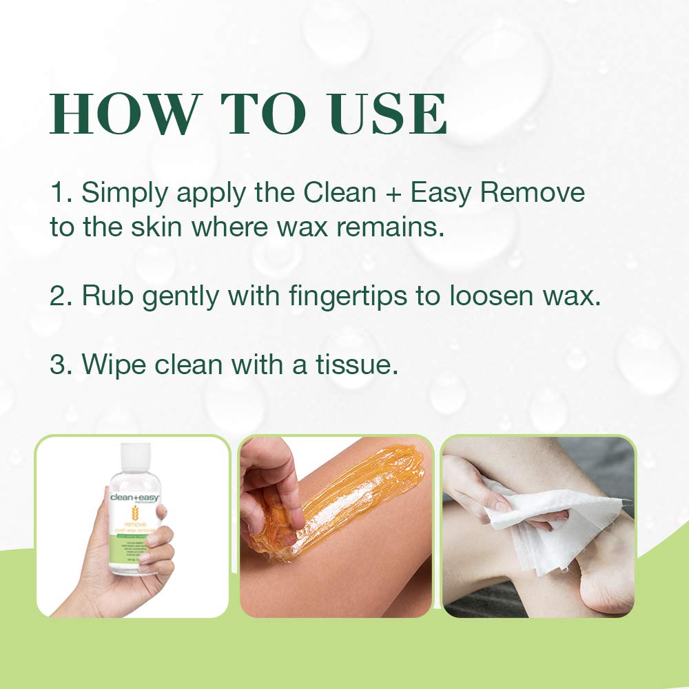 Clean + Easy After Wax Remover Oil for Skin – Post Wax Care & Soothing Residue Remover for Smooth Skin, 5 fl oz