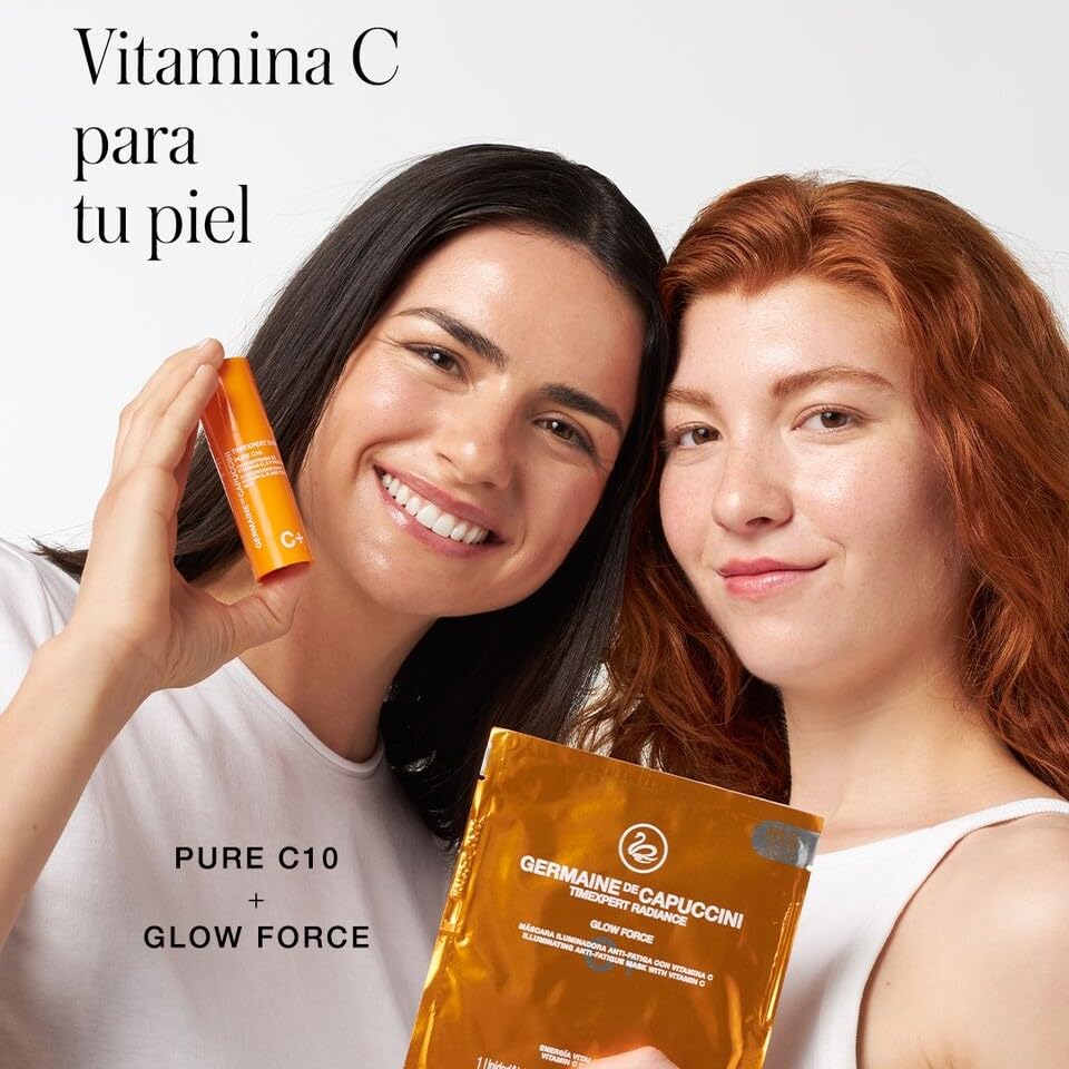 Germaine de Capuccini - Timexpert Radiance C+ | Glow Force Mask - Vitamin C Anti-Fatigue Facial Mask - Extraordinary luminosity and nourishment in 15 minutes - 0.6. Fl oz