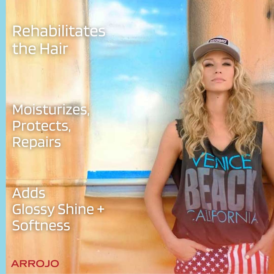 ARROJO RepHair Sulfate Free Shampoo – Hair Shampoo to Moisturize & Rehabilitate Hair - Moisturizing Shampoo w/Vitamin E, Chamomile – Shampoo for Color Treated Hair for Glossy Shine
