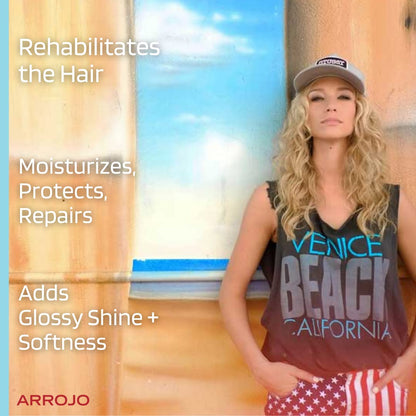 ARROJO RepHair Sulfate Free Shampoo – Hair Shampoo to Moisturize & Rehabilitate Hair - Moisturizing Shampoo w/Vitamin E, Chamomile – Shampoo for Color Treated Hair for Glossy Shine