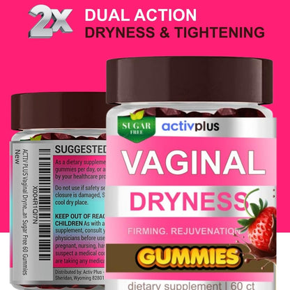 Vaginal Dryness Mosturizer | OBGYN-Formulated #1 Gummies for Vaginal Dryness Tightening | Hormone-Free Monk Fruit Sugar Free | Cocoa Strawberry Flavor 60 Vegan Gummies