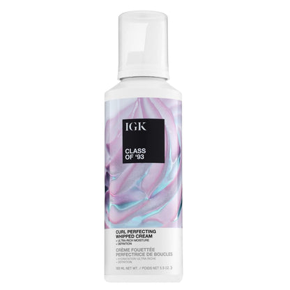 IGK CLASS OF ’93 Curl Perfecting Whipped Cream | Lightweight Styling Cream for Soft, Defined Curls | Moisturizes + Controls Frizz | Vegan + Cruelty Free | 5.5 Oz