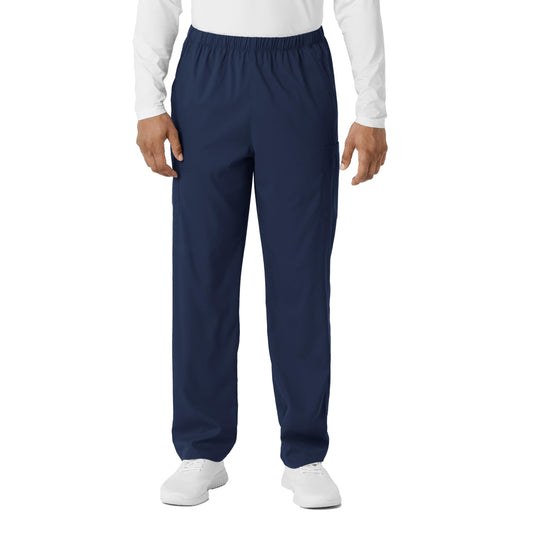 Wink Scrubs Unisex, Boundless, Straight-Leg Pants with Tuck-in Drawstring and 6 Pockets, Navy, L Short