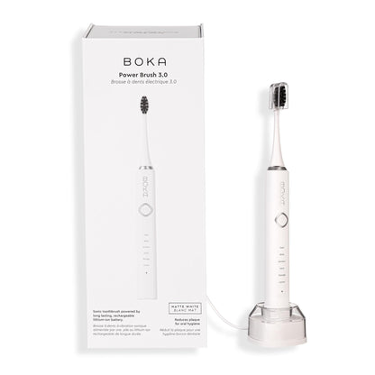 Boka 3.0 Electric Toothbrush for Adults w/ 2 Heads - Rechargeable Sonic Powered Tooth Brush - Charcoal Activated Bristles for Deep Cleaning - Dentist Recommended Oral Care - Charging Base w/Micro USB