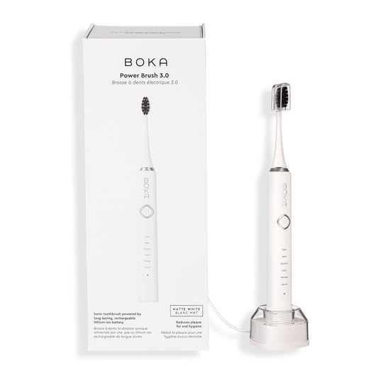 Boka 3.0 Electric Toothbrush for Adults w/ 2 Heads - Rechargeable Sonic Powered Tooth Brush - Charcoal Activated Bristles for Deep Cleaning - Dentist Recommended Oral Care - Charging Base w/Micro USB