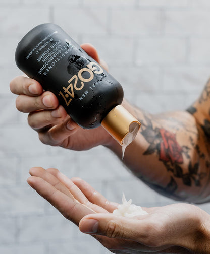 GO247 Daily Conditioner – Professional Size Hydrating Formula for Men – With Vitamin E & Menthol to Help Nourish & Refresh – Macadamia Nut & Ginseng Scent, 32 Fl Oz
