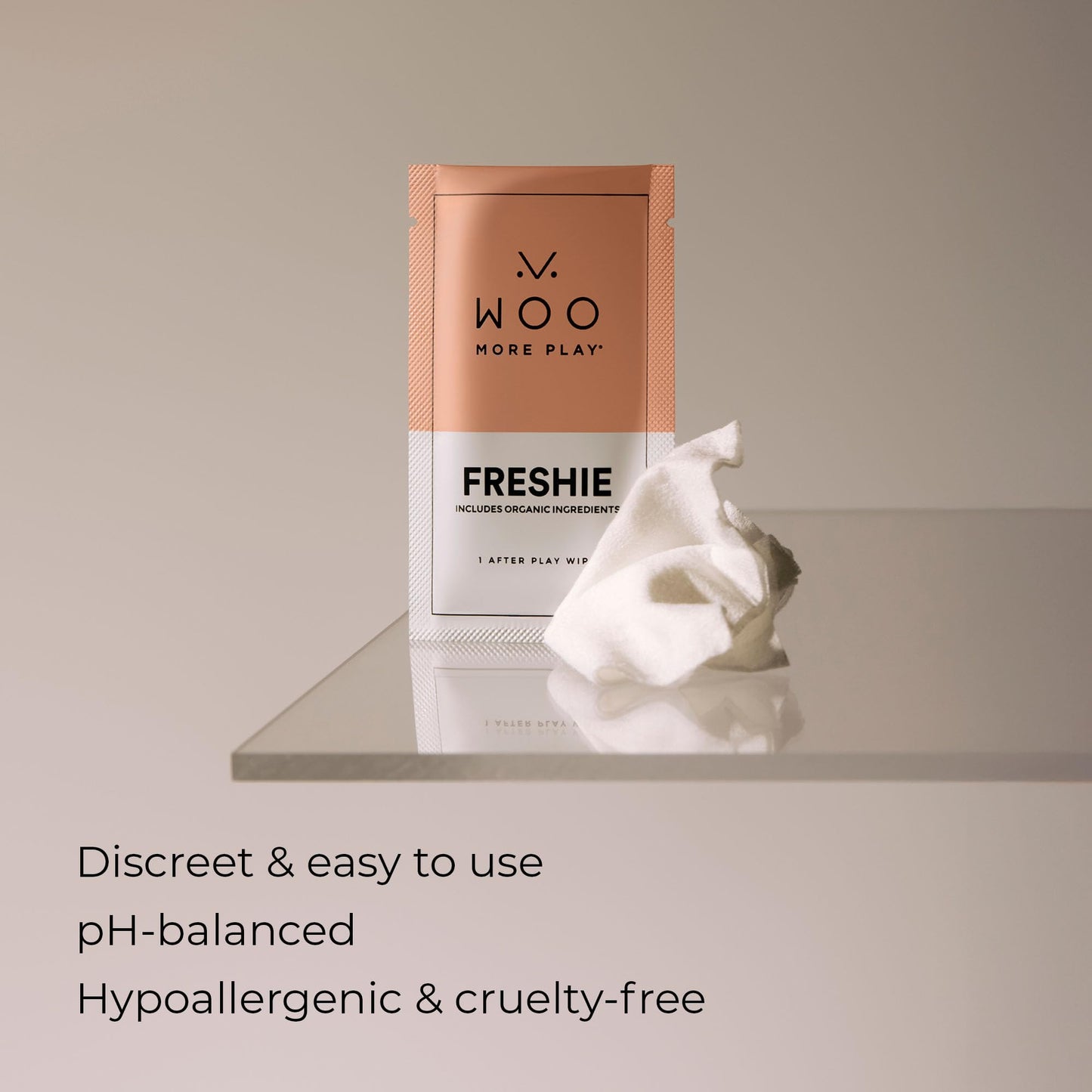 Woo More Play Freshies: All-Natural Feminine Intimacy Towelette Wipes with Coconut Oil and Aloe Vera, Promotes Feminine Health & Helps Alleviate Irritation - Vegan and Cruelty Free, 10ct