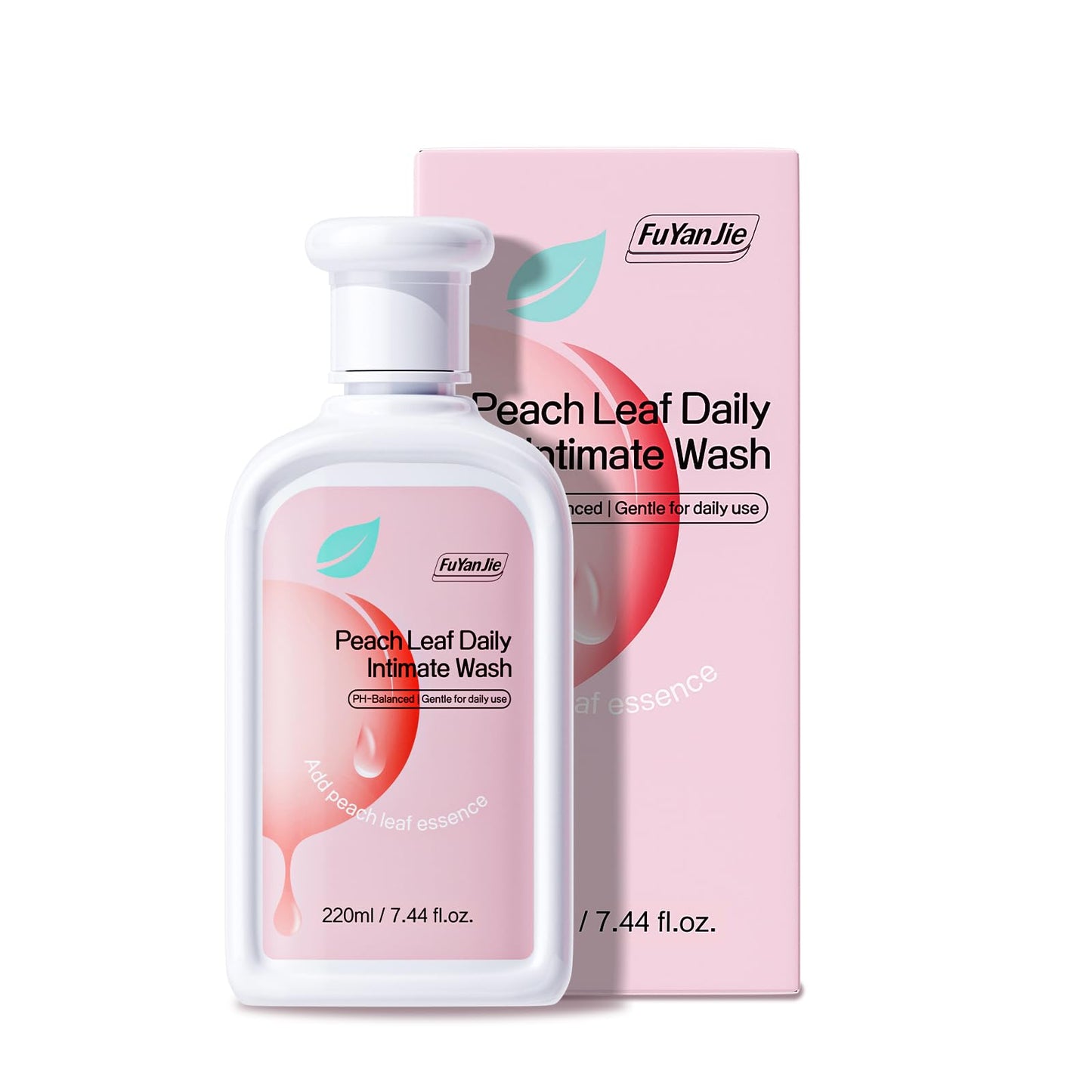 Peach Leaf Feminine Wash For intimate area Hygiene and Itchy, pH Balanced Body Wash with Lactic Acid For Sensitive Skin, Gentle Hydration, Odor Neutralization & Daily Hygiene, 220ml/7.44oz