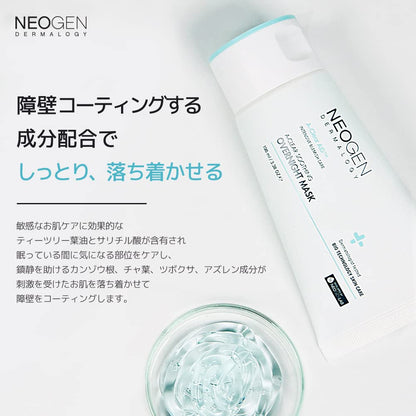 DERMALOGY by NEOGENLAB NEOGEN A-Clear Soothing Overnight Mask 3.38 oz (100ml) - Soothing Sleeping Mask, Dead Skin & Sebum Control with Salicylic Acid, Tea Tree, Centella Asiatica - Korean Skin Care