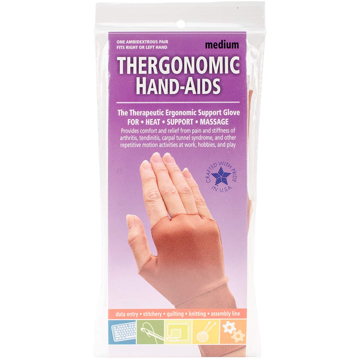 Frank A. Edmunds Hand-Aids Support Gloves, Medium, HA-3 (HA-1003)