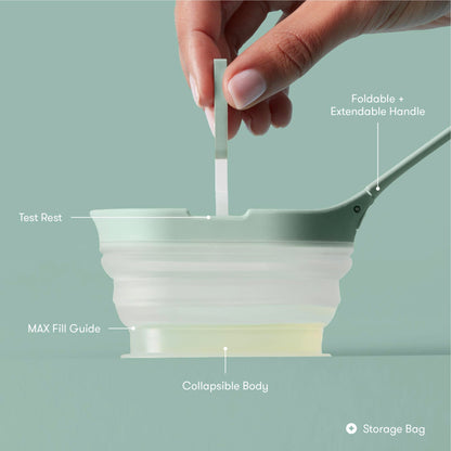 Frida Fertility No-Mess Pee Cup, Reusable Urine Cup for Pregnancy Tests, Ovulation Tests, & Fertility Tests, Family Planning Essentials Sample Containers (1 Cup & Storage Bag)