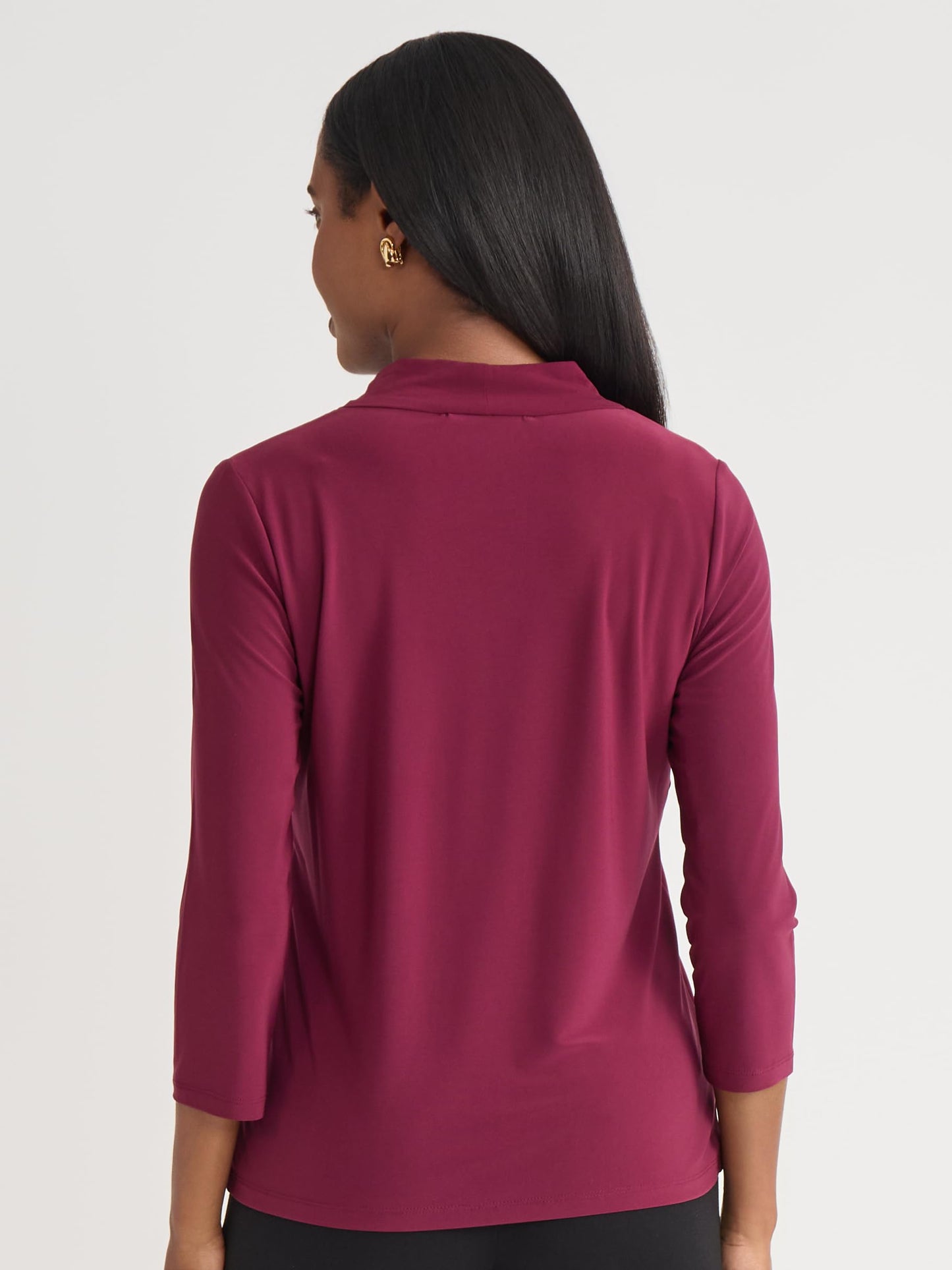 Kasper Women's 3/4 Sleeve Knot Front Top