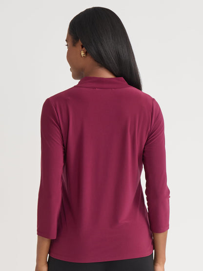 Kasper Women's 3/4 Sleeve Knot Front Top