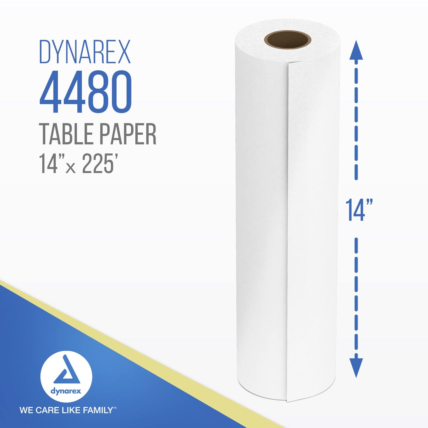 New Dynarex Table Paper, High-Quality Exam Table Paper, Used in Medical, Massage, and Chiropractic Tables to Protect Patients, 1 Case of 12 Papers (14" x 225', Smooth)