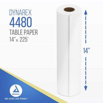 New Dynarex Table Paper, High-Quality Exam Table Paper, Used in Medical, Massage, and Chiropractic Tables to Protect Patients, 1 Case of 12 Papers (14" x 225', Smooth)