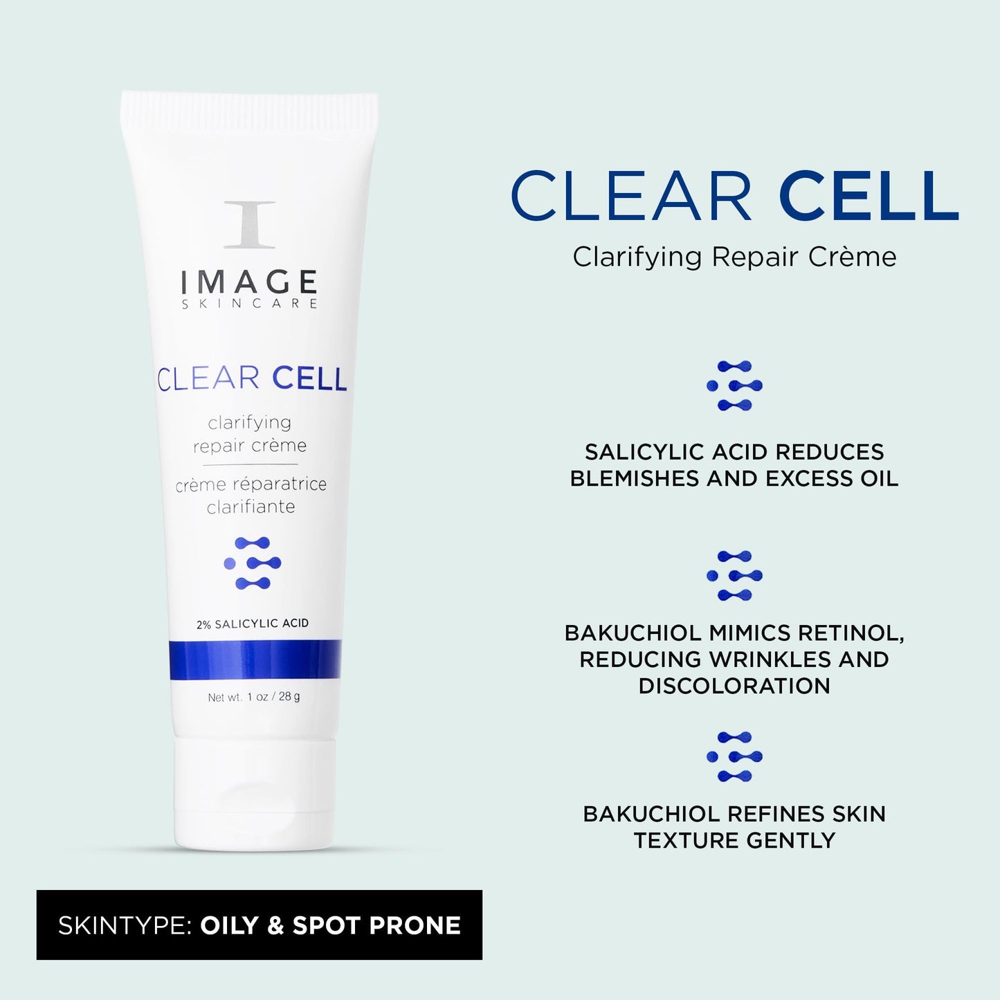 IMAGE Skincare, CLEAR CELL Clarifying Repair Crème, Face Night Cream Gel Moisturizer for Oily Prone Skin