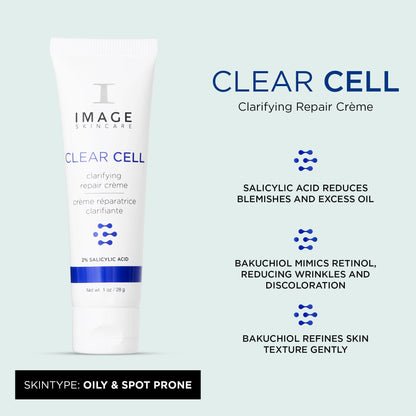 IMAGE Skincare, CLEAR CELL Clarifying Repair Crème, Face Night Cream Gel Moisturizer for Oily Prone Skin