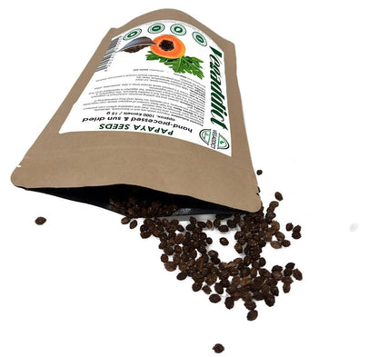 100% Natural Sun Dried Papaya Seeds | High Papaya Enzyme (Papain) Content | No Additives | Vegan | Laboratory Tested | Gluten & Lactose Free | Ethycally sourced (approx 1000 kernels ~ 15g)