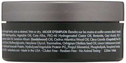 SURFACE Hair Men Styling Mud - Flax and Bamboo Provide Flexible Strong Fibers to Shape Sculpt and Hold Your Matte Style - 2.25 oz