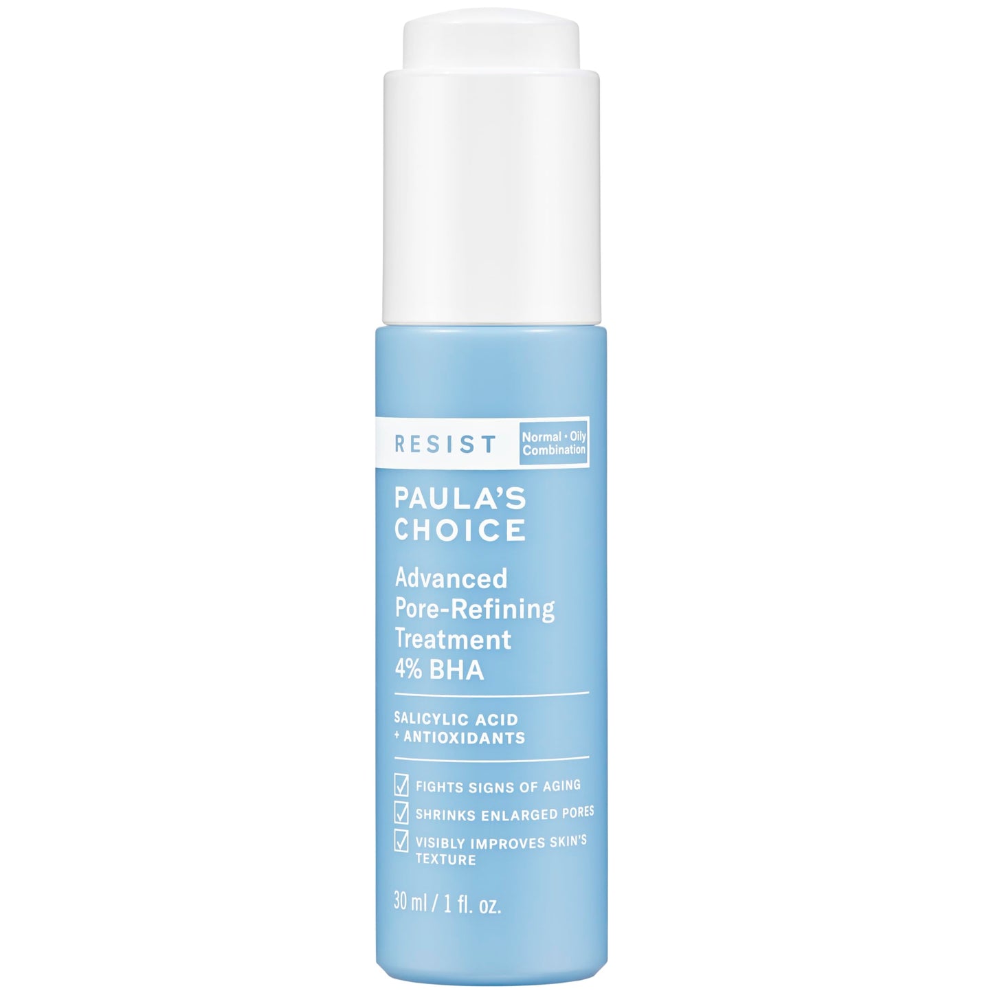 Paula's Choice RESIST Advanced Pore Refining Treatment 4% BHA Serum, Face Exfoliator with Salicylic Acid, Green Tea, Anti-Aging Exfoliant for Oily, Normal, Combination Skin, Fragrance-Free, 1 Fl Oz.