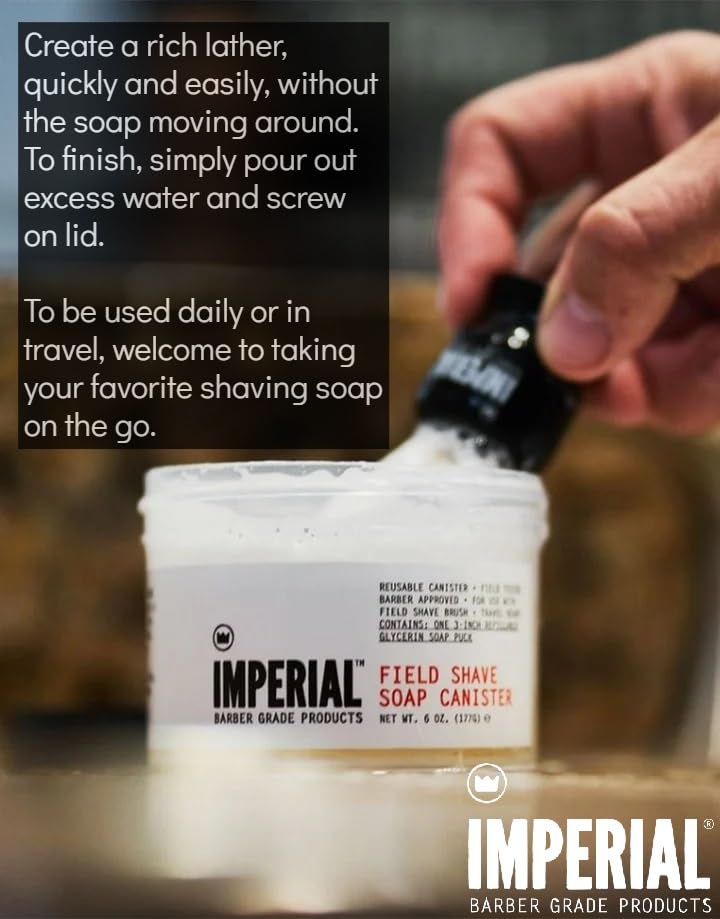 Imperial Barber Field Shave Soap Canister, 6.2 oz.