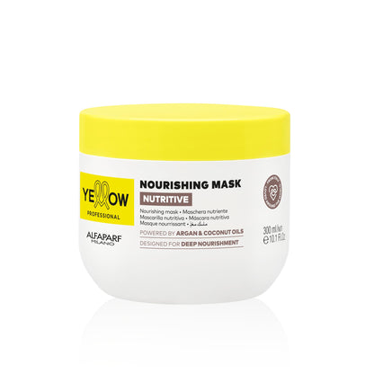 ALFAPARF MILANO Yellow Professional Nutritive Nourishing Mask for Dry Hair - Powered by Argan & Coconut Oils - Designed for Deep Nourishment