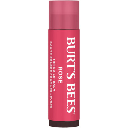 Burt's Bees Easter Basket Stuffers, Lip Tint Balm with Long Lasting 2 in 1 Duo Tinted Balm Formula, Color Infused with Hydrating Shea Butter for a Natural Looking Buildable Finish, Rose (2-Pack)