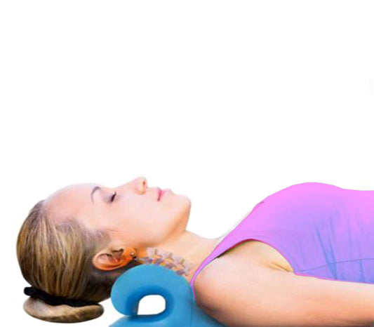 Rehabilitation Advantage Neck & Shoulder Relaxer – Ergonomic Cervical Spine Alignment Pillow and Neck Stretcher for Pain Relief, Muscle Tension & Posture Support – Blue, 8.5" x 7" x 4.5"