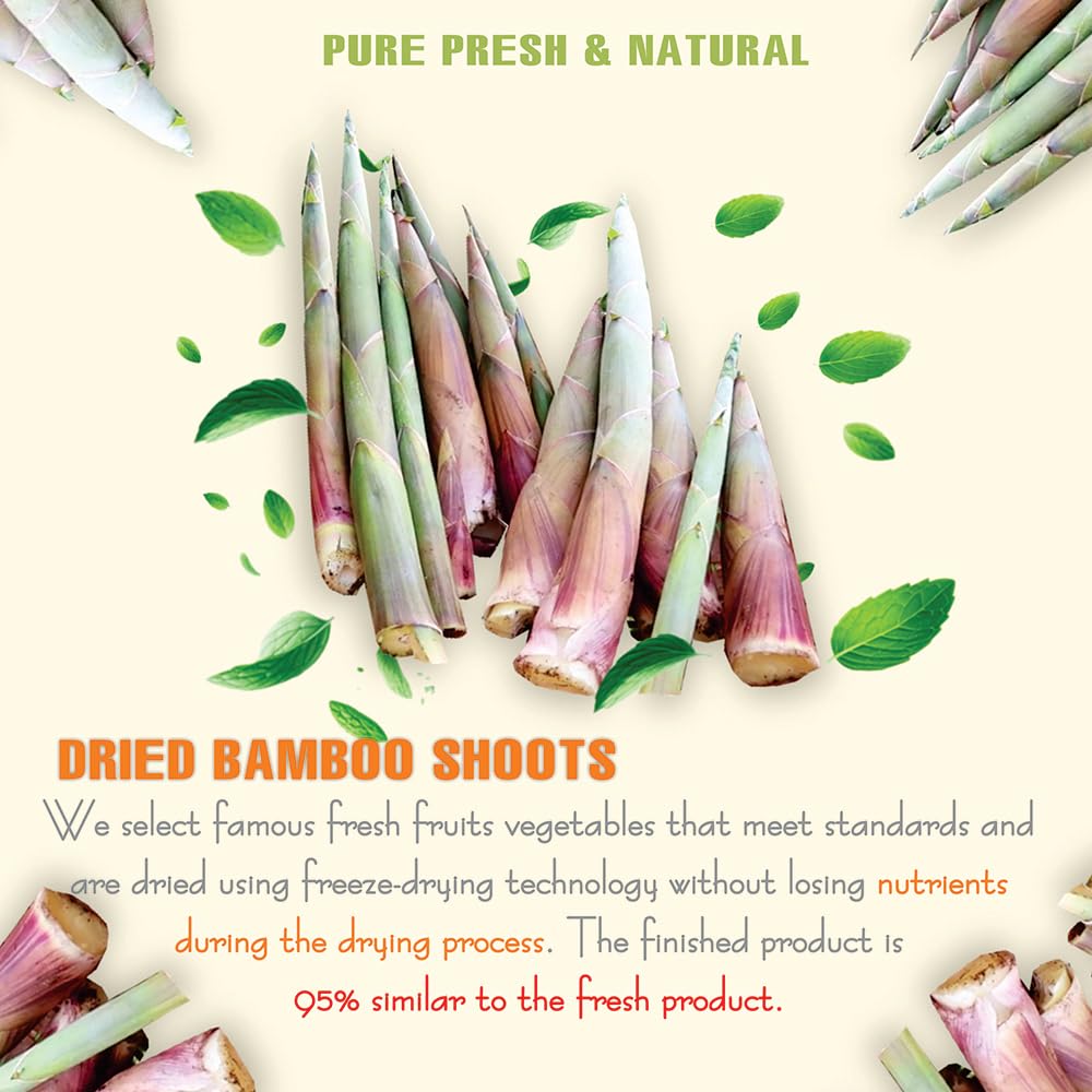DRIED FOREST BAMBOO SHOOT 5.29 Oz (150g) VIETFARMFOOD: Dried agricultural product with pure natural flavor. Used as cooking ingredients to prepare delicious, nutritious dishes, suitable for vegetarian