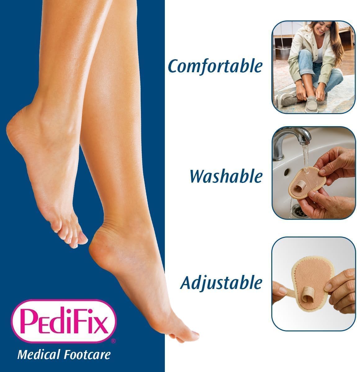 PediFix Podiatrists' Choice Toe Straightener – 3-Pack Toe Aligners Gently Help Realign Crooked, Overlapping, and Hammer Toes – Designed for Comfort and Daily Relief – One Size Fits Most