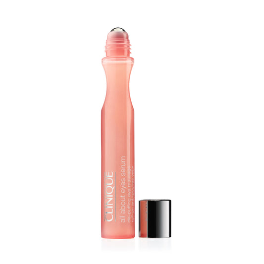 Clinique All About Eyes Serum De-Puffing Eye Massage For Dark Circles With Caffeine | Hydrating, Brightening + Depuffing, 0.5 fl. oz