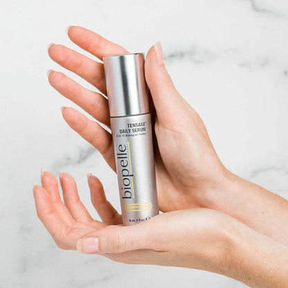 Biopelle Tensage Growth Factor Daily Facial Serum with SCA 15 Biorepair Index, Snail Mucin Serum for Face with Niacinamide, Hyaluronic Acid, and Antioxidants, 1 Oz