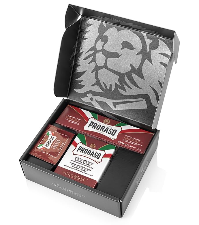 Proraso Shaving Kit - Nourishing Shaving Cream & After Shave Balm for Coarse, Thick Beards - Premium Italian Shave Kit Duo for Men - Gift Set for Men